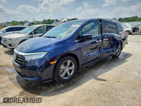 2022 Honda Odyssey EX с VIN 5FNRL6H5XNB009976, выставлен на аукционе Copart как лот 60521595 с пробегом 66 375 миль миль и Списание • Salvage title. История ставок и продаж доступна на DreamBid. Изображение 1.