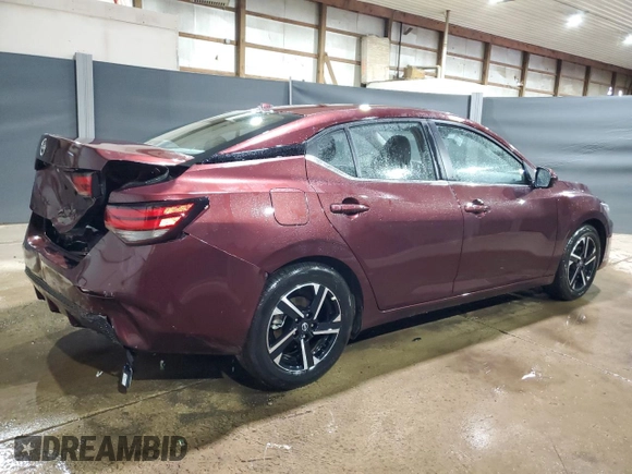 2025 Nissan Sentra SV with VIN 3N1AB8CV9SY302015, listed as a Copart auction lot 56039085 with 6,493 mi miles and Clean Title. Bid and sale history available at DreamBid. Image 3.