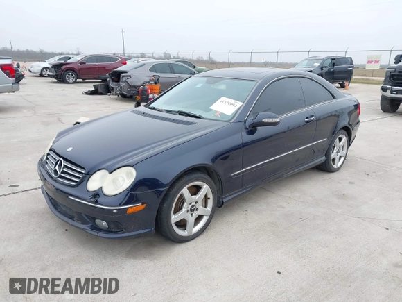 2005 Mercedes-Benz CLK 500 with VIN WDBTJ75J05F145370, listed as a IAAI auction lot 41531094 with 107,162 mi miles and . Bid and sale history available at DreamBid. Image 2.