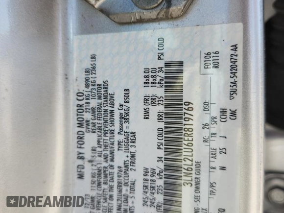 2014 Lincoln MKZ Hybrid z VIN 3LN6L2LU6ER819769, wystawiony jako Copart lot #65645965 z przebiegiem 142 623 mil mil oraz Szkoda całkowita • Salvage title. Historia ofert i sprzedaży dostępna na DreamBid. Obrazek 12.