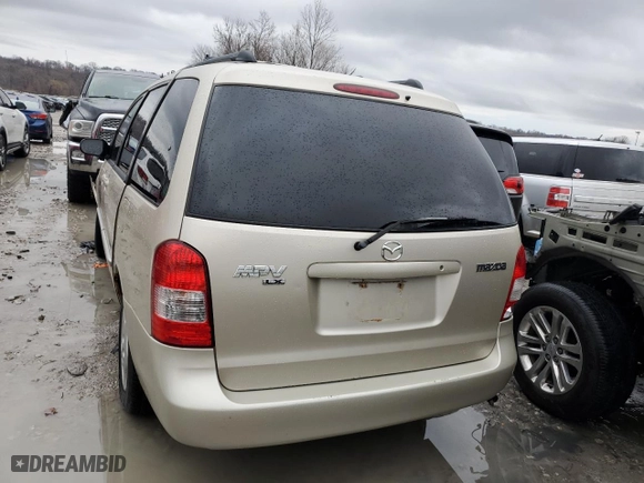 2001 Mazda MPV DX with VIN JM3LW28G410200381, listed as a Copart auction lot 84687694 with 0 mi miles and Salvage Title. Bid and sale history available at carsss.com. Image 6.