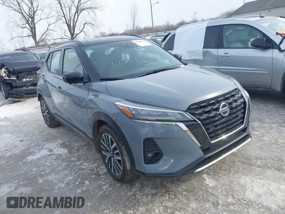2021 Nissan Kicks SR with VIN 3N1CP5DV3ML473074, listed as a IAAI auction lot 41589975 with 54,769 mi miles. Bid and sale history available at carsss.com. Image 1.