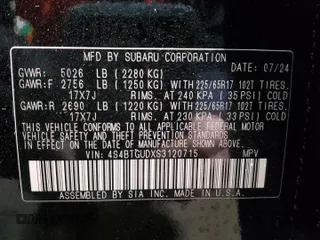 2025 Subaru Outback Wilderness with VIN 4S4BTGUDXS3120715, listed as a Copart auction lot 78613124 with 1,899 mi miles and Salvage Title. Bid and sale history available at carsss.com. Image 14.