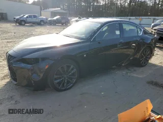 2022 Lexus IS 350 F Sport with VIN JTHGZ1E24N5025643, listed as a Copart auction lot 80126144 with 51,547 mi miles and Salvage title. Bid and sale history available at DreamBid. Image 1.