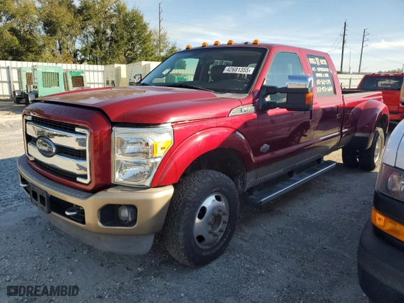 2014 Ford Super Duty F-350 DRW XLT with VIN 1FT8W3DT4EEA32435, listed as a Copart auction lot 42681355 with 88,719 mi miles and Salvage Title. Bid and sale history available at carsss.com. Image 1.