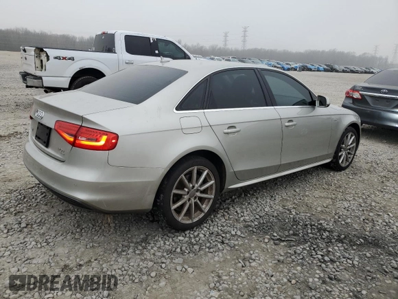 2014 Audi A4 Premium Plus with VIN WAUFFAFLXEN007111, listed as a Copart auction lot 44054545 with 184,055 mi miles and Salvage Title. Bid and sale history available at carsss.com. Image 3.