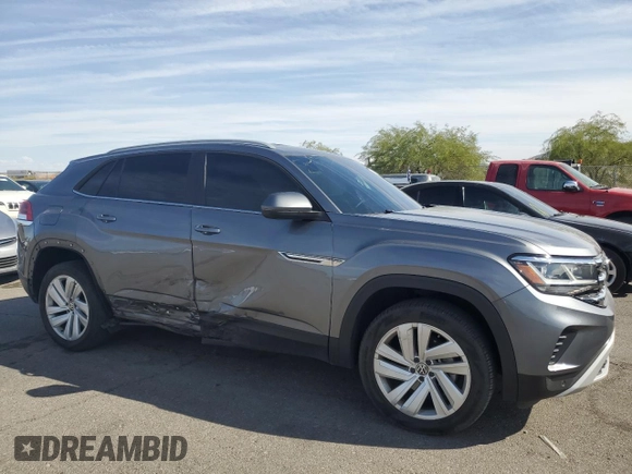 2021 Volkswagen Atlas SE with VIN 1V2HE2CA6MC215129, listed as a Copart auction lot 75023114 with 34,861 mi miles and Salvage title. Bid and sale history available at DreamBid. Image 4.