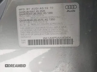 2010 Audi Q5 Premium Plus с VIN WA1LKAFP2AA083406, выставлен на аукционе IAAI как лот 42312943 с пробегом 226 001 миль миль и . История ставок и продаж доступна на DreamBid. Изображение 9.