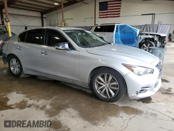 2015 Infiniti Q50 Sport with VIN JN1BV7AR5FM398763, listed as a Copart auction lot 60821115 with Not provided miles and Salvage title. Bid and sale history available at DreamBid. Image 4.