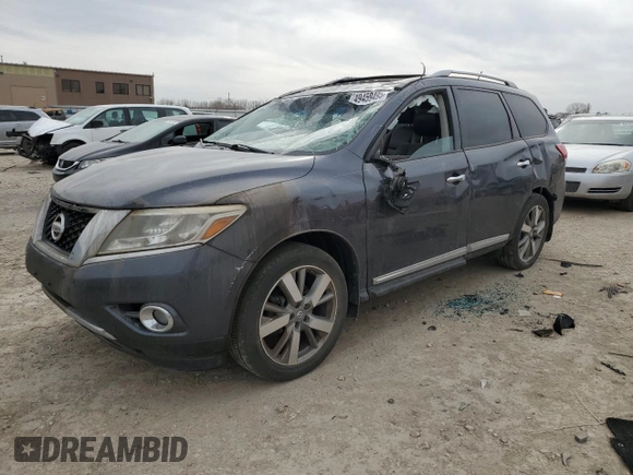 2014 Nissan Pathfinder SV with VIN 5N1AR2MM5EC641116, listed as a Copart auction lot 49459495 with 137,754 mi miles and Salvage Title. Bid and sale history available at carsss.com. Image 1.