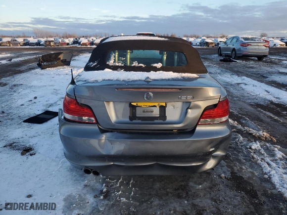 2011 BMW 1 Series 128i with VIN WBAUN1C55BVH83600, listed as a Copart auction lot 86176344 with 0 mi miles and Salvage Title. Bid and sale history available at carsss.com. Image 6.