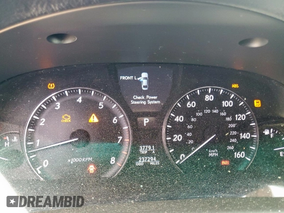 2012 Lexus LS 460 L with VIN JTHGL5EF0C5045591, listed as a Copart auction lot 59752355 with 237,294 mi miles and Clean title. Bid and sale history available at DreamBid. Image 9.