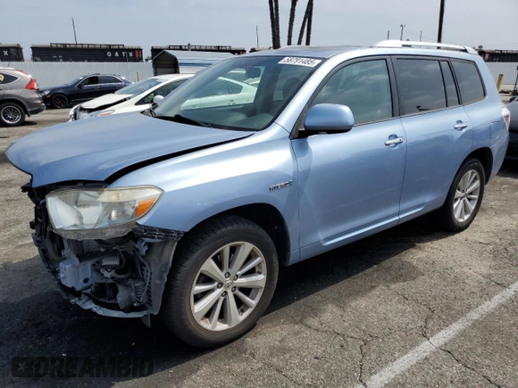2009 Toyota Highlander Limited with VIN JTEEW44A892031699, listed as a Copart auction lot 58791485 with 73,270 mi miles and Salvage title. Bid and sale history available at DreamBid. Image 1.