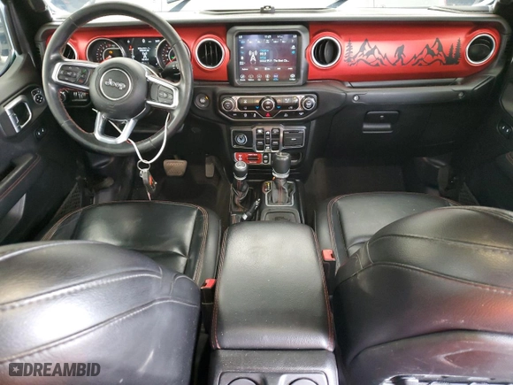 2021 Jeep Gladiator Rubicon with VIN 1C6JJTBG9ML512347, listed as a Copart auction lot 43197415 with 134,608 mi miles and Salvage Title. Bid and sale history available at carsss.com. Image 8.