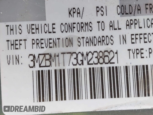 2016 Mazda 3 i Sport with VIN 3MZBM1T73GM238621, listed as a IAAI auction lot 41751533 with 150,581 mi miles and . Bid and sale history available at DreamBid. Image 9.