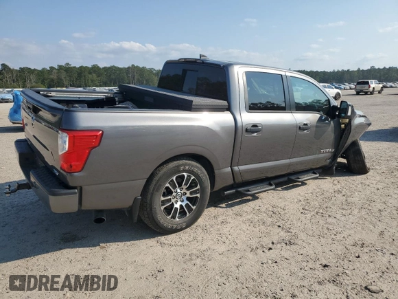 2022 Nissan Titan SV with VIN 1N6AA1EF6NN102544, listed as a Copart auction lot 74983344 with 34,090 mi miles and Salvage title. Bid and sale history available at DreamBid. Image 3.