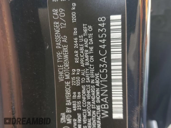 2010 BMW 5 Series 528i xDrive with VIN WBANV1C53AC445348, listed as a Copart auction lot 85773804 with 146,573 mi miles and Salvage Title. Bid and sale history available at carsss.com. Image 14.