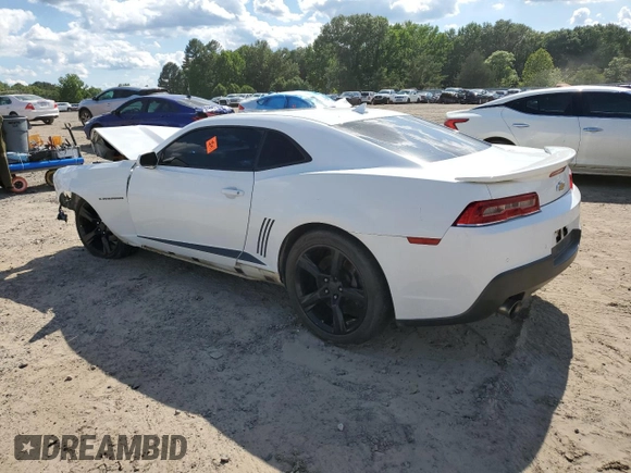2014 Chevrolet Camaro LT z VIN 2G1FC1E30E9289557, wystawiony jako Copart lot #59106785 z przebiegiem Nie podano mil oraz Szkoda całkowita • Salvage title. Historia ofert i sprzedaży dostępna na DreamBid. Obrazek 2.