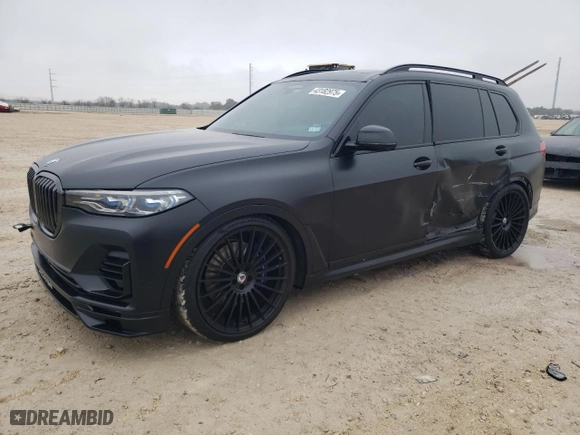 2021 BMW X7 ALPINA XB7 with VIN 5UXCX6C16M9F12347, listed as a Copart auction lot 43182975 with 33,065 mi miles and Salvage Title. Bid and sale history available at carsss.com. Image 1.