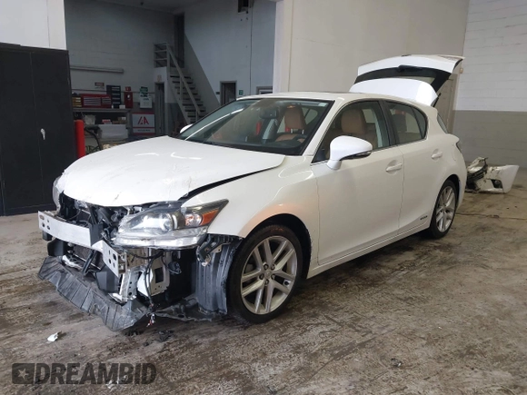 2014 Lexus CT 200h Hybrid with VIN JTHKD5BH4E2201634, listed as a IAAI auction lot 41068948 with 132,125 mi miles. Bid and sale history available at carsss.com. Image 2.