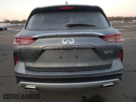 2024 Infiniti QX50 Luxe with VIN 3PCAJ5BB0RF115287, listed as a Copart auction lot 42433715 with Not provided miles and Salvage title. Bid and sale history available at DreamBid. Image 6.