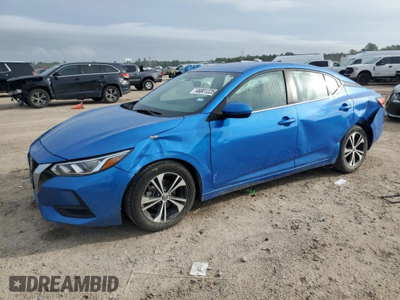 2021 Nissan Sentra SV with VIN 3N1AB8CV1MY224039, listed as a Copart auction lot 46801225 with 91,285 mi miles and Salvage Title. Bid and sale history available at DreamBid. Image 1.