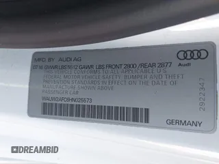 2017 Audi A7 Premium Plus с VIN WAUW2AFC6HN025573, выставлен на аукционе IAAI как лот 41479846 с пробегом 82 573 миль миль и . История ставок и продаж доступна на DreamBid. Изображение 9.