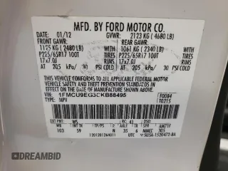 2012 Ford Escape Limited z VIN 1FMCU9EG3CKB88495, wystawiony jako Copart lot #80096324 z przebiegiem 382 892 mil mil oraz Szkoda całkowita • Salvage title. Historia ofert i sprzedaży dostępna na DreamBid. Obrazek 12.