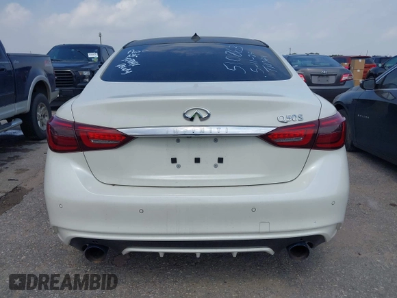 2019 Infiniti Q50 Luxe with VIN JN1EV7AP4KM510863, listed as a IAAI auction lot 42251042 with 54,156 mi miles and . Bid and sale history available at DreamBid. Image 16.
