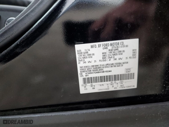 2017 Ford Explorer XLT with VIN 1FM5K7D88HGB19244, listed as a Copart auction lot 49736275 with 133,480 mi miles and Salvage Title. Bid and sale history available at carsss.com. Image 16.