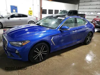 2021 Genesis G70 2.0T with VIN KMTG44LA3MU073734, listed as a Copart auction lot 77849884 with 31,477 mi miles and Salvage Title. Bid and sale history available at carsss.com. Image 1.