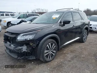 2023 Nissan Pathfinder Platinum with VIN 5N1DR3DG6PC257054, listed as a IAAI auction lot 41565552 with 9,952 mi miles and . Bid and sale history available at DreamBid. Image 23.