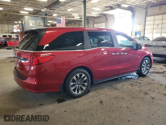 2023 Honda Odyssey EX-L with VIN 5FNRL6H6XPB025574, listed as a Copart auction lot 48046215 with 46,865 mi miles and Salvage Title. Bid and sale history available at carsss.com. Image 3.