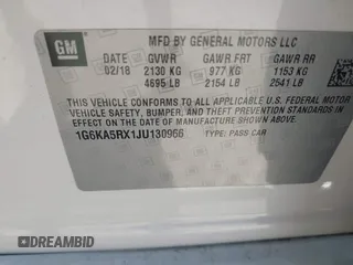 2018 Cadillac CT6 RWD with VIN 1G6KA5RX1JU130966, listed as a IAAI auction lot 41988848 with 50,453 mi miles and . Bid and sale history available at DreamBid. Image 9.