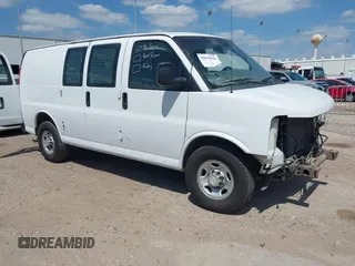 2014 Chevrolet Express Cargo with VIN 1GCWGFBAXE1186114, listed as a IAAI auction lot 42039626 with 182,804 mi miles and . Bid and sale history available at DreamBid. Image 1.