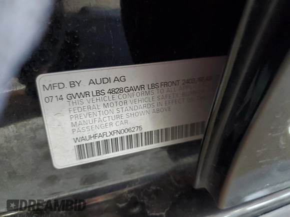 2015 Audi A4 Premium Plus with VIN WAUHFAFLXFN006275, listed as a Copart auction lot 66876944 with 72,399 mi miles and Salvage Title. Bid and sale history available at carsss.com. Image 15.
