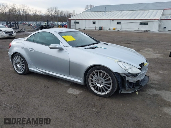 2006 Mercedes-Benz SLK 55 AMG with VIN WDBWK73F66F104476, listed as a IAAI auction lot 41947845 with 87,043 mi miles and . Bid and sale history available at DreamBid. Image 1.