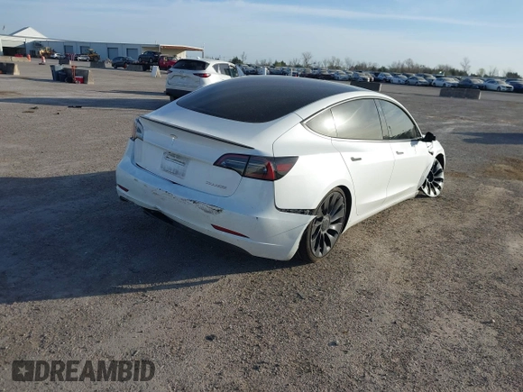 2023 Tesla Model 3 Performance z VIN 5YJ3E1EC5PF689620, wystawiony jako IAAI lot #41814112 z przebiegiem Nie podano mil oraz . Historia ofert i sprzedaży dostępna na DreamBid. Obrazek 4.