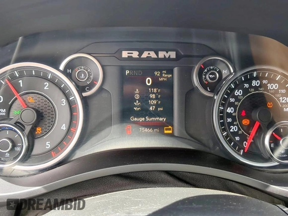 2023 Ram 2500 Big Horn с VIN 3C6UR5JL4PG544074, выставлен на аукционе Copart как лот 64457905 с пробегом 75 466 миль миль и Списание • Salvage title. История ставок и продаж доступна на DreamBid. Изображение 9.
