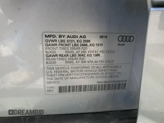 2019 Audi SQ5 Premium Plus with VIN WA1B4AFY5K2001078, listed as a Copart auction lot 55521195 with 57,625 mi miles and Salvage title. Bid and sale history available at DreamBid. Image 13.