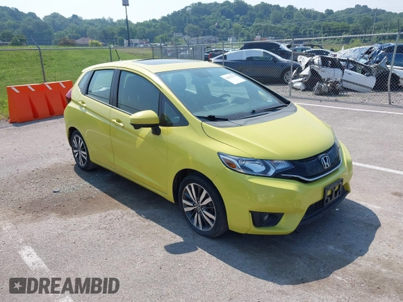 2015 Honda Fit EX-L z VIN 3HGGK5H84FM717976, wystawiony jako IAAI lot #42451573 z przebiegiem 110 963 mil mil oraz . Historia ofert i sprzedaży dostępna na DreamBid. Obrazek 1.