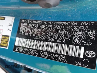 2017 Toyota Prius Plus z VIN JTDKARFP0H3016014, wystawiony jako IAAI lot #41797703 z przebiegiem 80 657 mil mil oraz . Historia ofert i sprzedaży dostępna na DreamBid. Obrazek 9.