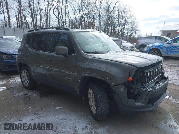 2020 Jeep Renegade Latitude with VIN ZACNJBBBXLPM06330, listed as a IAAI auction lot 41601086 with 92,320 mi miles. Bid and sale history available at carsss.com. Image 1.