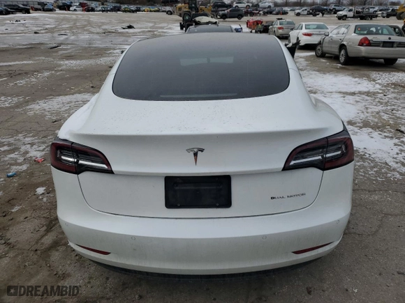 2022 Tesla Model 3 Long Range with VIN 5YJ3E1EB7NF152929, listed as a Copart auction lot 45495785 with 0 mi miles and Salvage Title. Bid and sale history available at carsss.com. Image 6.