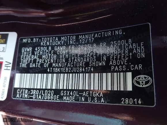 2018 Toyota Avalon XLE with VIN 4T1BK1EB2JU284174, listed as a IAAI auction lot 41555900 with 141,004 mi miles. Bid and sale history available at carsss.com. Image 9.