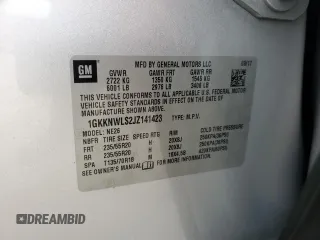 2018 GMC Acadia SLT with VIN 1GKKNWLS2JZ141423, listed as a Copart auction lot 60933745 with 107,605 mi miles and Clean title. Bid and sale history available at DreamBid. Image 14.