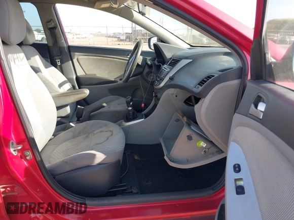 2012 Hyundai Accent GS with VIN KMHCT5AE1CU037210, listed as a IAAI auction lot 42099480 with 193,793 mi miles. Bid and sale history available at carsss.com. Image 5.
