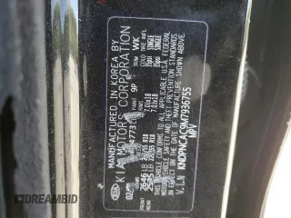 2021 Kia Sportage EX with VIN KNDPNCAC9M7936755, listed as a Copart auction lot 53895995 with 38,386 mi miles and Salvage title. Bid and sale history available at DreamBid. Image 13.