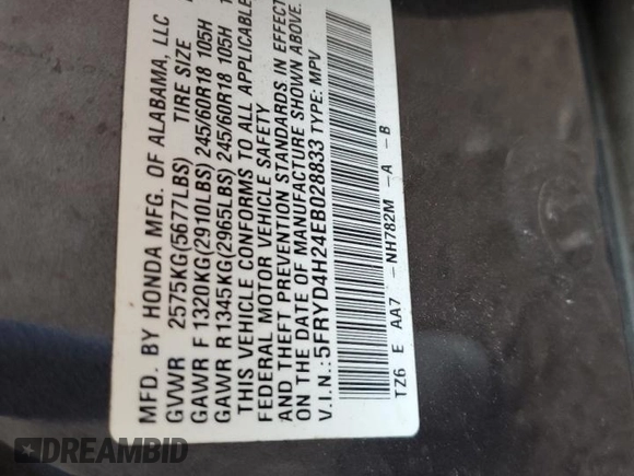 2014 Acura MDX z VIN 5FRYD4H24EB028833, wystawiony jako Copart lot #54257205 z przebiegiem 100 103 mil mil oraz Szkoda całkowita • Salvage title. Historia ofert i sprzedaży dostępna na DreamBid. Obrazek 12.