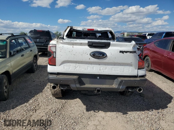 2024 Ford Ranger Raptor with VIN 1FTER4LRXRLE22981, listed as a Copart auction lot 71223444 with 0 mi miles and Salvage Title. Bid and sale history available at carsss.com. Image 6.